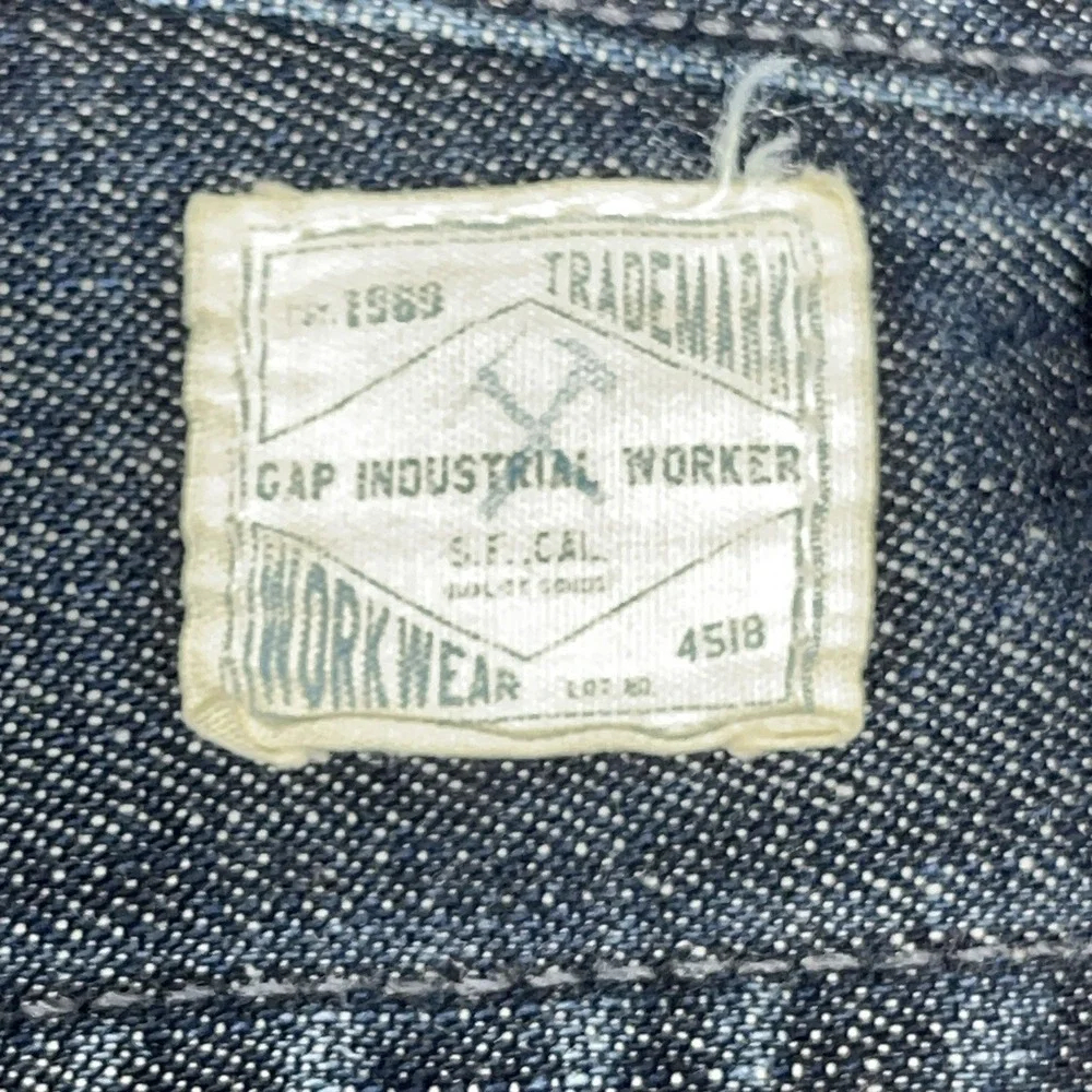 Vintage Gap Worker Jean Blue Denim 38x30 Wide Leg Hip Hop Skater Baggy 90s Y2K